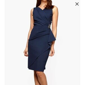 COPY - Alex Evenings Short Sleelvess Compression Dress with Hip Embellishment